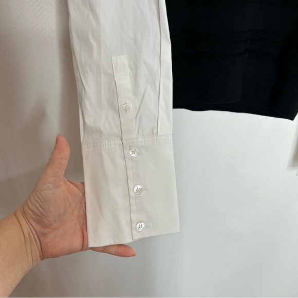 Veronica Beard Juni sweater black and white layered look size large - Picture 5 of 9